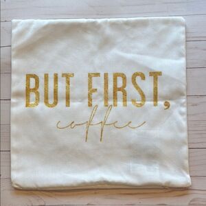 White Gold Pillow Cover Coffee Lover